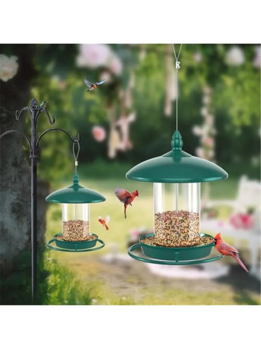 New Pack of 2 Bird Feeder for Outdoor Hanging. Green